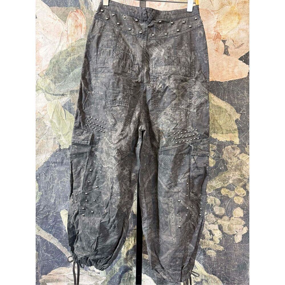 New Free People Fly Away Studded Parachute Pants Size 0 - Picture 6 of 7